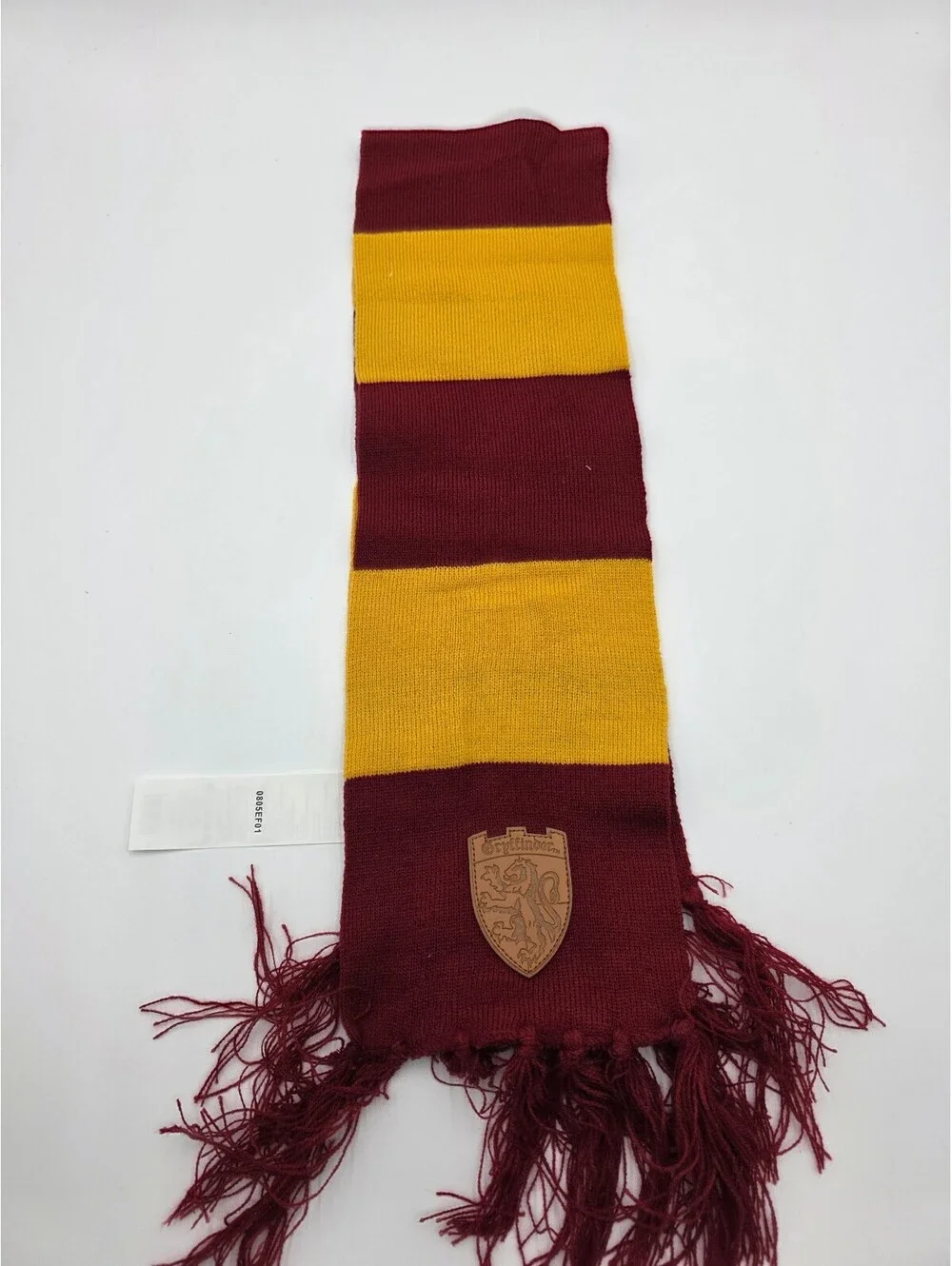 Gryffindor House Scarf with Leather Crest Patch